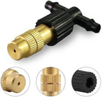 Copper Adjustable Spray 50/100PCS Adjustable Brass Spray Nozzles with 1/4” Tee Joint for Garden Greenhouse Lawn 4/7mm Hose Misting Watering Sprinkler(50PCS) - Image 3
