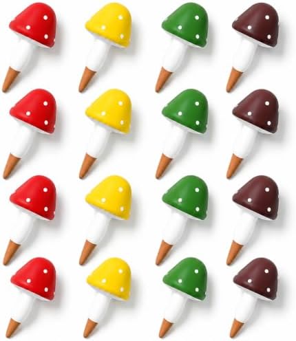 16 Packs Terracotta Watering Spikes Mushroom,Plant Self-Watering Devices by Prashent