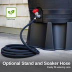 RTS Home Accents 50-Gallon ECO Rain Barrel Made with 100% Recycled Plastic, Flat Back Rain Water Collection Barrel, Link Kit Included, Black (2 Pack) - Image 6