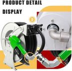 Fuel Hose Reel,Ratchet Spring-Driven Retractable 3/4"x50' Diesel Hose Reel W/Swivel,AUTO Fuel Nozzle,300 PSI,1"NPT Inlet,3/4"Outlet Heavy Duty Steel Construction for Farm Ship Vehicle Tank - Image 5