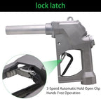 1-1/2" 1.5" Inch NPT Automatic Shut-Off Fuel Nozzle,Fuel Hose Swivel,Big Flow Rate 53 GPM,Heavy Duty Fuel Transfer Pump Gas Diesel Nozzle,3-Notch Hold Open Clip,working pressure 44PSI - Image 2