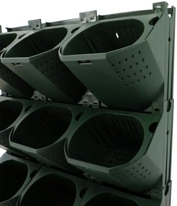 36 Pots Vertical Garden Planter Self Watering Vertical Wall Planter Wall-Mounted Stackable Hanging Planters for Indoor/Outdoor (Green) - Image 5