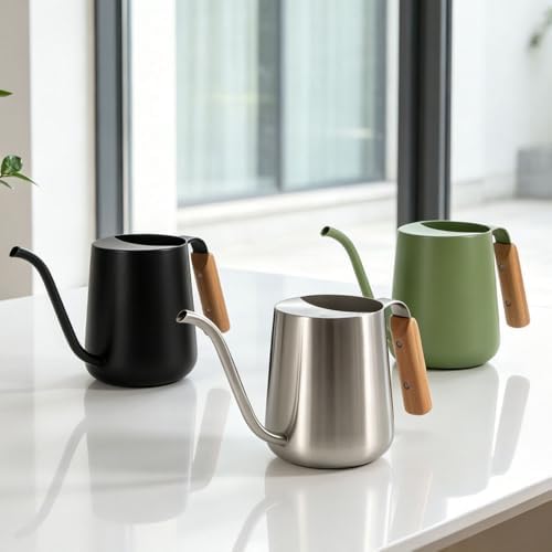 Black 30oz Watering Can for Indoor Plants, Long Spout Metal - Image 3