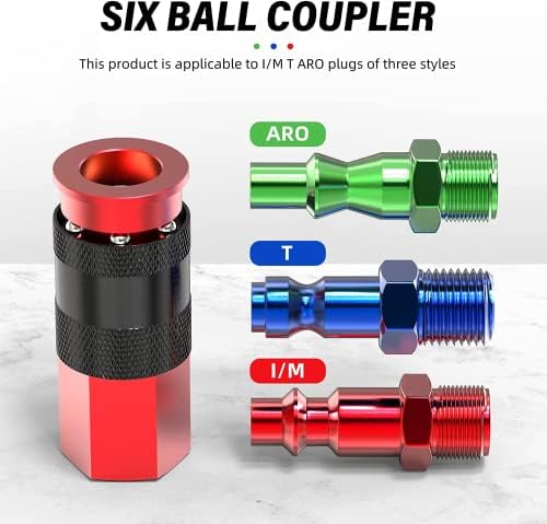 GASHER 28PCS Aluminium 1/4-Inch AMT Universal Air Coupler & Air Plug Kit,1/4 Inch NPT Female Threads Size, Quick Connect Air Coupler Air Hose Fittings - Image 3