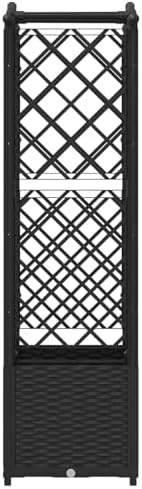 Raised Garden Bed with Trellis and Roof, Black Planter Box - Image 5