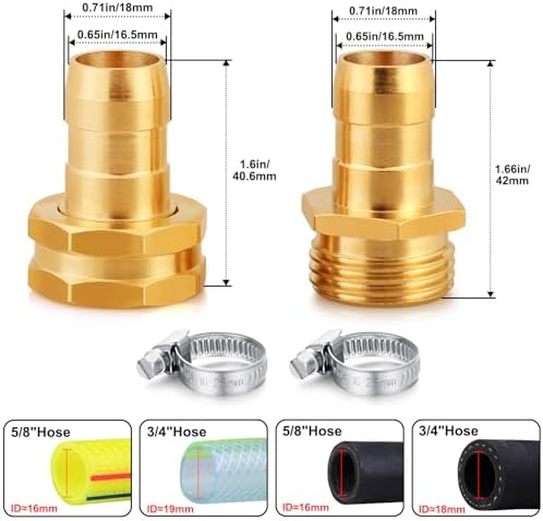 UNWAVER Garden Hose Repair Kit for 3/4" or 5/8" Brass Hose Repair Adapter - Image 2