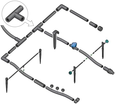 DIG 15-Pack | ½ Compression Tee | Fits .700 OD Poly Drip Irrigation Tubing | 3-Way Connector for Drip Systems - Image 4