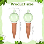 Teenyyou 3 Set 12oz Glass Self Watering Globes with Terracotta Self Watering Spike Large Glass Waterer Bulbs Automatic Water Planter Water Device for Indoor Outdoor (Green,Cactus)(Green,Classic) - Image 3