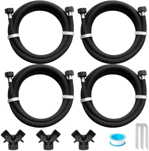 AMRITA 1/2"Soaker Hose KIT, 15ft 4Pack Garden Drip Hoses Plastic Couplings by AMRITA