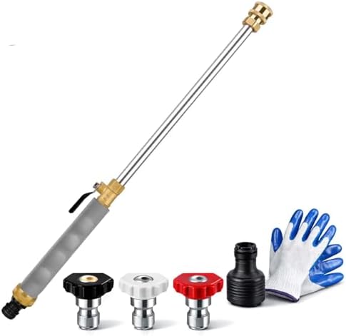 Jet Nozzle Power Washer for Garden Hose,2026 Upgraded 2-In-1 High Pressure Wand with 3 Adjustable Nozzles and Quick Connectors with Three Spray Modes,for Car Washing Garden Outdoor Cleaning (Gray) by Unknown