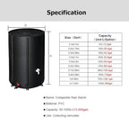 13-264 Gal Collapsible PVC Rain Barrels to Collect Rainwater from Gutter, Portable Rain Water Collection System Catcher Container Storage Tank with Spigot - Image 2