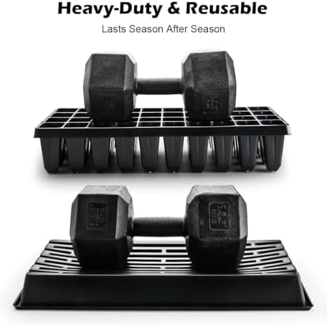 RooTrimmer 10 Pack 1020 Seed Starter Trays and 10 Pcs 40 Cell Plug Trays, Thick Durable Seedling Plastic Nursery Tray for TD542 1020 Tray Germination (10 Sets) - Image 5