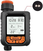 Sprinkler Timer, Programmable Water Timer, Digital Irrigation for Lawn Care, Supports 32°F to 122°F, Ideal for Gardening and Landscape Maintenance (with Rain Sensor) - Image 2
