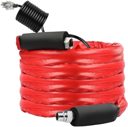 Upgrade 13FT，26FT，50FT RV Heated Drinking Water Hose | Water Line Freeze Protection -45°C（-49°F）Heat Garden Hoses,Water Hose for Winter Includes Adapter for Connection to Either End of Hose by FEXHULL