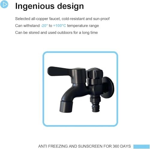Freestanding Garden Hose Stand with Faucet - Stainless Steel Outdoor Garden Water Column - Floor Mounted Tap - Frost Free Outdoor Faucet - Hose Bib Extender - Image 2