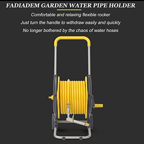 Garden Portable Hose Reel Cart with Wheels, Includes Heavy-Duty Hoses &Storage Shelf and Nozzles, Outdoor Water Pipe Retractable Garden Hose Holder, for Gardening Car Cleaning Watering - Image 4