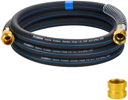 5/8 IN. × 10FT. Heavy Duty Hybrid Garden Hose, High Flow 5/8" I.D. No Memory Durable Lightweight Water Hose Leader Hose for Watering, Irrigation, Water Transfer Pump by Flaronro