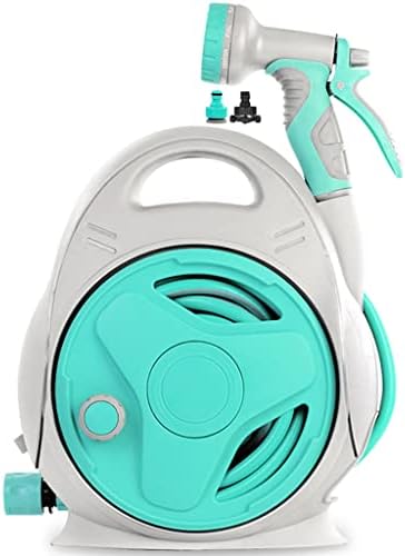 Hose Reel Cart Garden Hose Reels for Outside Retractable Handheld Outdoor Hose Reels, Hand Crank Hose Organiser, Compact Portable Hose Cart, with Water Gun (A Hose Cart+15m Pipe) by Unknown