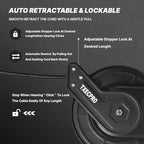 Retractable Air Hose Reel, 3/8 IN x50FT Hybrid Air Hose,Max 300 PSI, Air Compressor Hose Reel with 5 ft Lead in, Ceiling/Wall Mounted,Heavy Duty Air Tool - Image 3
