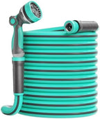 Heavy Duty Garden Hose 100 ft x 5/8", Water Hose with 10-Pattern Nozzle by HVNPSH
