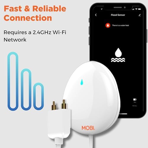 MOBI Smart Home 2.4GHz WiFi Water Leak Sensor, Water Sensor, Water Detector Alarm, Water Leak & Flood Detector, Smart Notification App, Expand with Cameras & Smart Home Devices (3-Pack) - Image 4