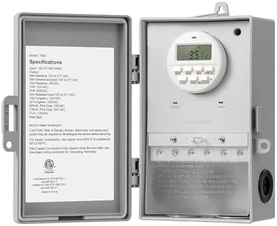 DEWENWILS Pool Pump Timer, Digital Timer Box, 2HP 40A 120-277 VAC, 7-Day 20 ON/Off Programmable Timer Switch for Water Heater, Pool Pump, SPA, Motor, ETL Listed Gray by DEWENWILS