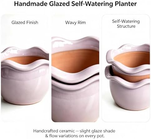 6.5 inch self Watering African Violet pots, Smoky Purple - Image 5