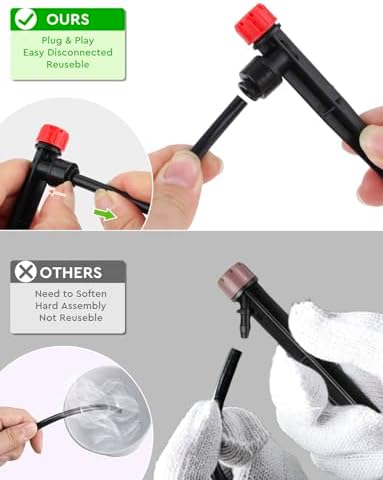 250FT Drip Irrigation System for Garden - 50FT 1/2" Main Tube & 200FT 1/4" Branch Tubing, Brass Splitter, Quick Connect Design, Perfect for Outdoor Plants, Raised Beds, Greenhouses - Image 5