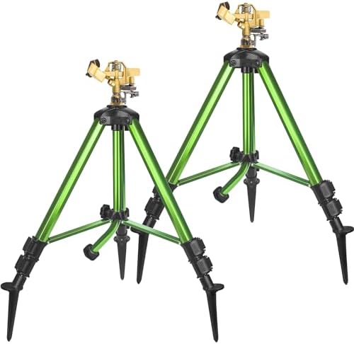 Triumpeek 2 Pack Impact Sprinkler on Tripod Base with Stakes by SpreadtheJoy