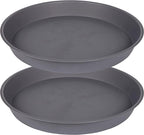 Plant Saucer, 2 Pack Largee Plant Saucer 18 19 inch (19", Cement Gray) by Bleuhome