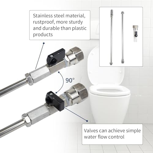 Shut-Off Valve RV Black Tank Cleaner Wand,RV Tank Flexible Swivel Stick Rinser,360 Degree Swivel Adapter and Power Nozzle, Black Tank Rotary Cleaning Action,Easy Clean - Image 3