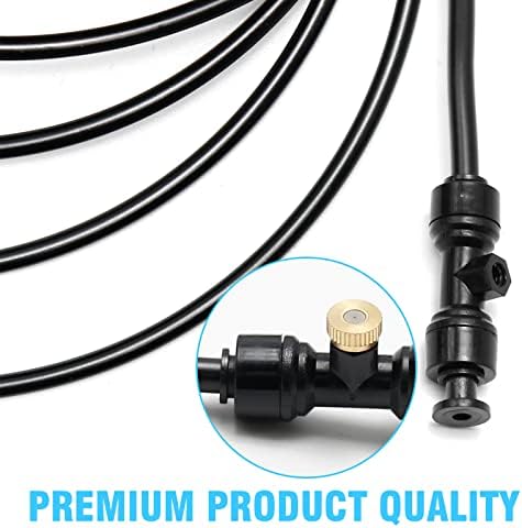 UOIENRT Misting Cooling System, 18M (59FT) Misting Line, Brass Mist Nozzles(26er) and 1 Pcs Brass Adapter Outdoor Mister for Garden Greenhouse Patio - Image 5