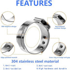 260 PCS 12 Sizes Single Ear Hose Clamps, 5.3-33.1mm 304 Stainless Steel Crimp Hose Clamp Assortment Kit with Ear Clamp Pincer, Cinch Rings Crimp Pinch Tools for Securing Pipe Hoses Automotive Use - Image 5