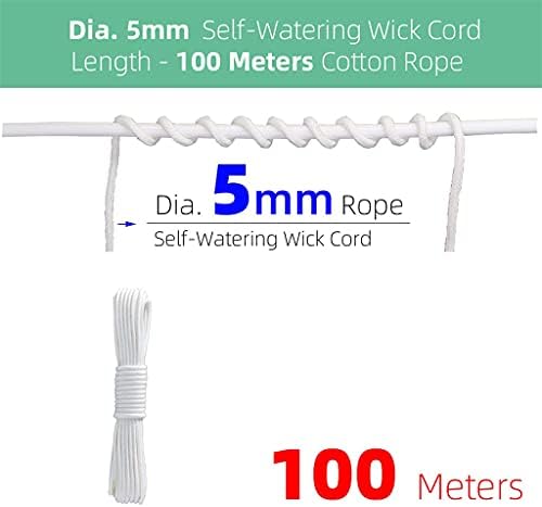 Self Watering Wick Cord, for DIY Automatic Watering DeviceSystem Potted Plant Sitter Auto Drip Irrigation 100m/328.08 Feet 1pcs (Size : 5mmx100m) - Image 2