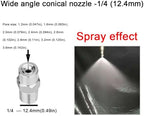 1/8, 1/4, 3/8, 1/2 inch Stainless Steel Solid Cone Nozzle, 304 Material nozzles, for high-Pressure and Low-Pressure Atomization Nozzle dust, Moisture, humidification, etc. - Image 3