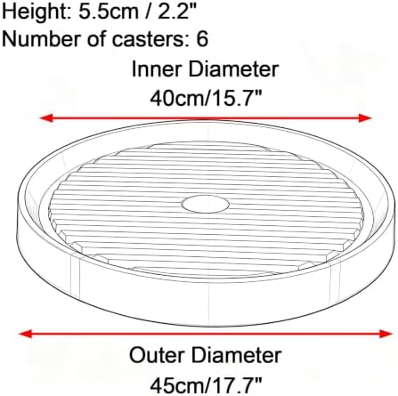 Plastic Trays for Plants with Wheels, Drip Trays for Potted Plants, 2 Pcs - Image 2