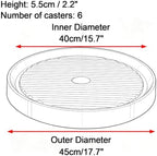 Plastic Trays for Plants with Wheels, Drip Trays for Potted Plants, 2 Pcs - Image 2