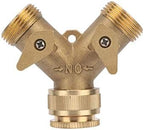 Garden Hose Fittings 1/2" Female Thread to 3/4" Female Thread Y-Shaped Valve Two-Way Manifold Faucet Plumbing Fittings by Unknown