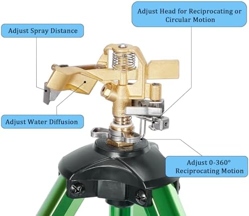 Impact Sprinkler on Tripod Base, 360° Coverage, 3/4in - Image 4