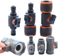 Expandable Garden Hose Repair Kit 4PCS Plastic 3/4" Male/Female Tap Quick Connecter with Valve for Garden Hose Extend Repair Fittings Tube Adapter Joint(C) by Unknown