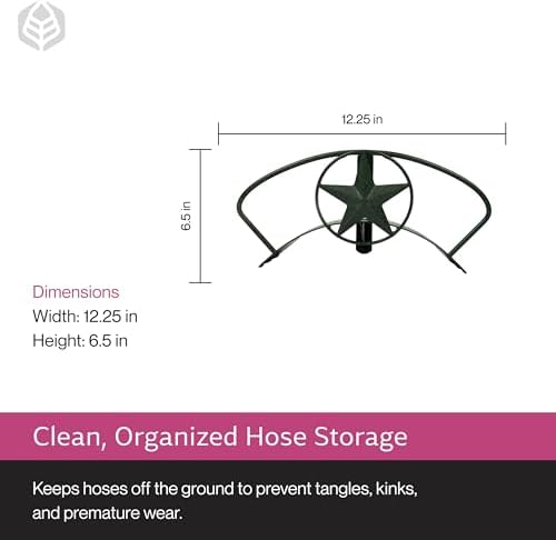 Yard Butler Heavy Duty Wall-Mounted Hose Hanger - Star Design, Green - Image 6