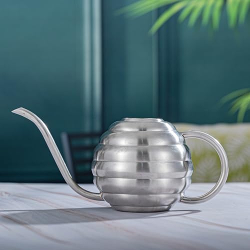 Luxshiny Stainless Steel Watering Can Small Metal Indoor Watering Pot with Long Spout Easy Pour for Plants and Flowers Garden Tool for Indoor Use - Image 5