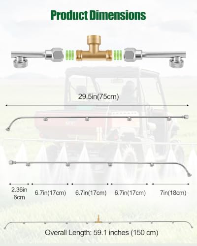 10 Nozzle Sprayer Boom, Stainless Steel Garden Sprayer Wand Extension - Image 2