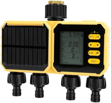 Asixxsix Sprinkler Timer 4 Zone Water Sprinkler, Solar WiFi Water Timer by Asixxsix