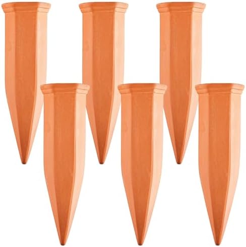 Plant Watering Spikes 6 Pcs Cotta, Self-Watering Clay Indoor and Outdoor Plants for, Efficient 5-9 Inch Pots Drip Irrigation, Easy Refill Water, Ideal for Busy Plant Owners by LUMINFLY