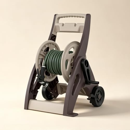 Hose Reel Cart, 175 ft Capacity for 5/8 Inch Garden Hose, Water Hose Holder,Compact Storage with Wheels and Hose, 24 Inch Wide x 20 Inch Deep x 32 Inch High by Unknown