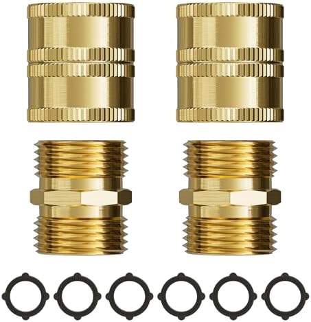 SPECILITE Garden Hose 50 ft x 5/8 in Heavy Duty + Male to Male, Female to Female Hose Adapter - Image 5