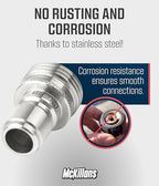 McKillans® Water Hose Quick Connect [UNIVERSAL FIT] 3 Pack - Stainless Steel Garden Hose Quick Connector - Durable Garden Hose Fittings - EASY INSTANT CONNECTION - Image 3