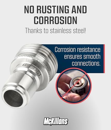 McKillans® Water Hose Quick Connect [UNIVERSAL FIT] 3 Pack - Stainless Steel Garden Hose Quick Connector - Durable Garden Hose Fittings - EASY INSTANT CONNECTION - Image 3