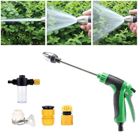 Heavy Duty Garden Hose Nozzle, High Pressure Power Washer Extension Wand with Jet Nozzle, Pressure Washer for Patio Car Outdoor Cleaning(Green) by Unknown